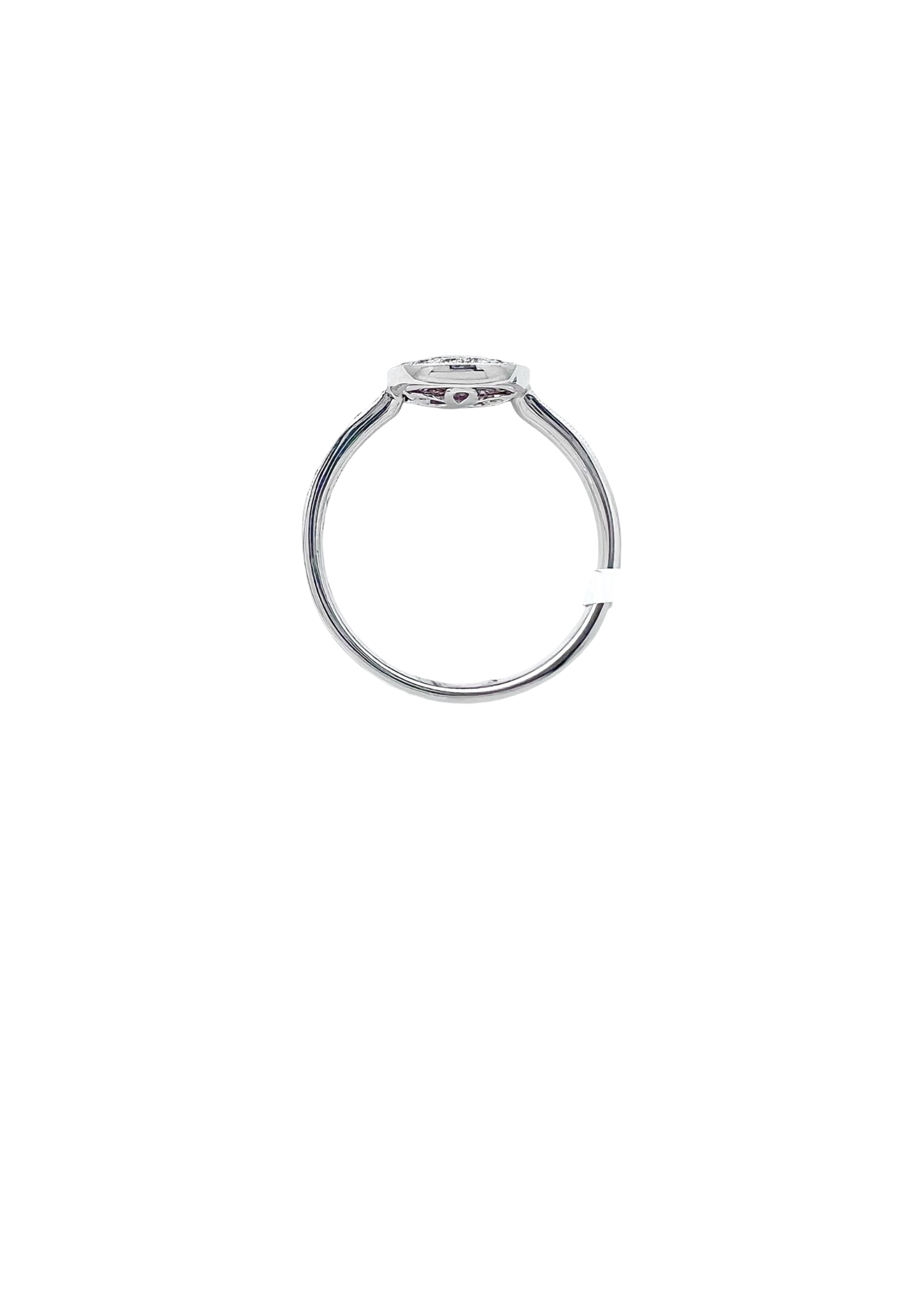 0.26 Carats Diamond VS2 & 0.39 Carats Red Ruby Pear Shape Set In 14 Karat White Gold Ring