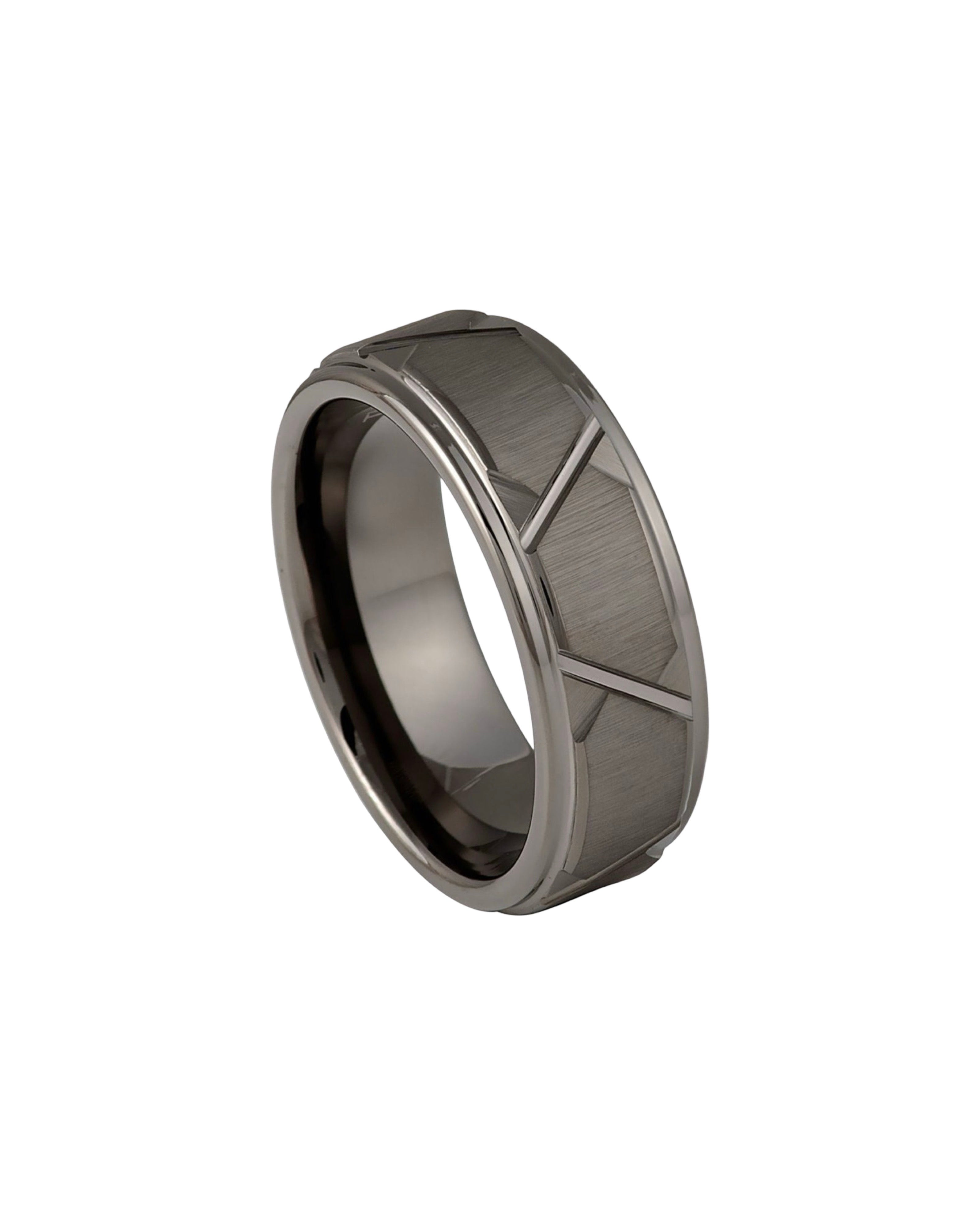 Gun Metal IP Plated Trapezoids Design – 8mm