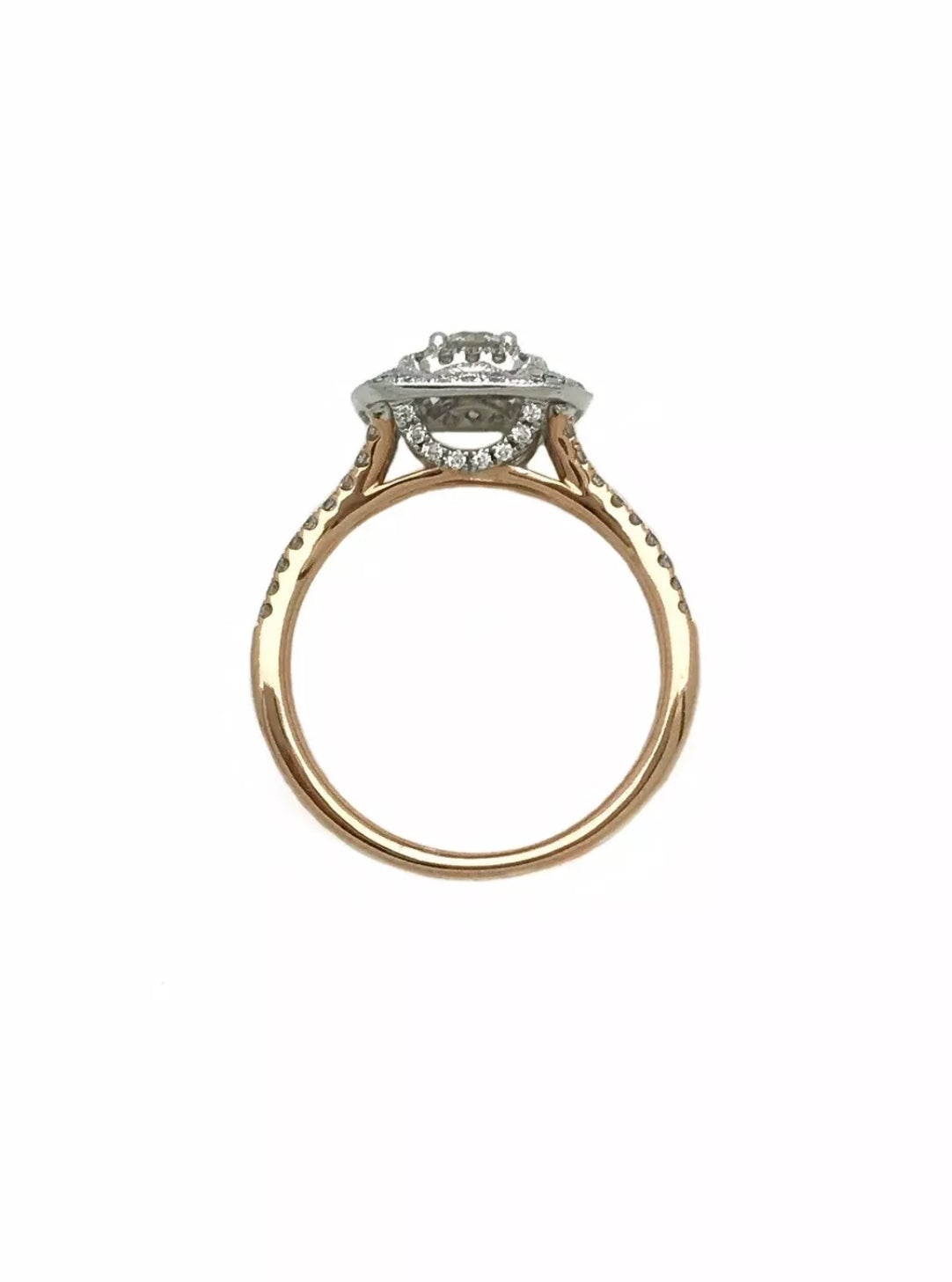 0.32 Cts. Dia (Ctr)/ 0.58 Cts. Dia VS2 14K White & Rose Gold Engagement Ring