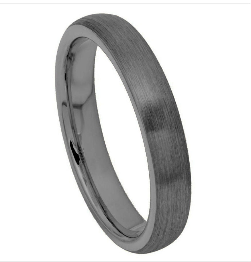 Tungsten Ring Gun Metal IP Plated Domed Brushed – 4mm