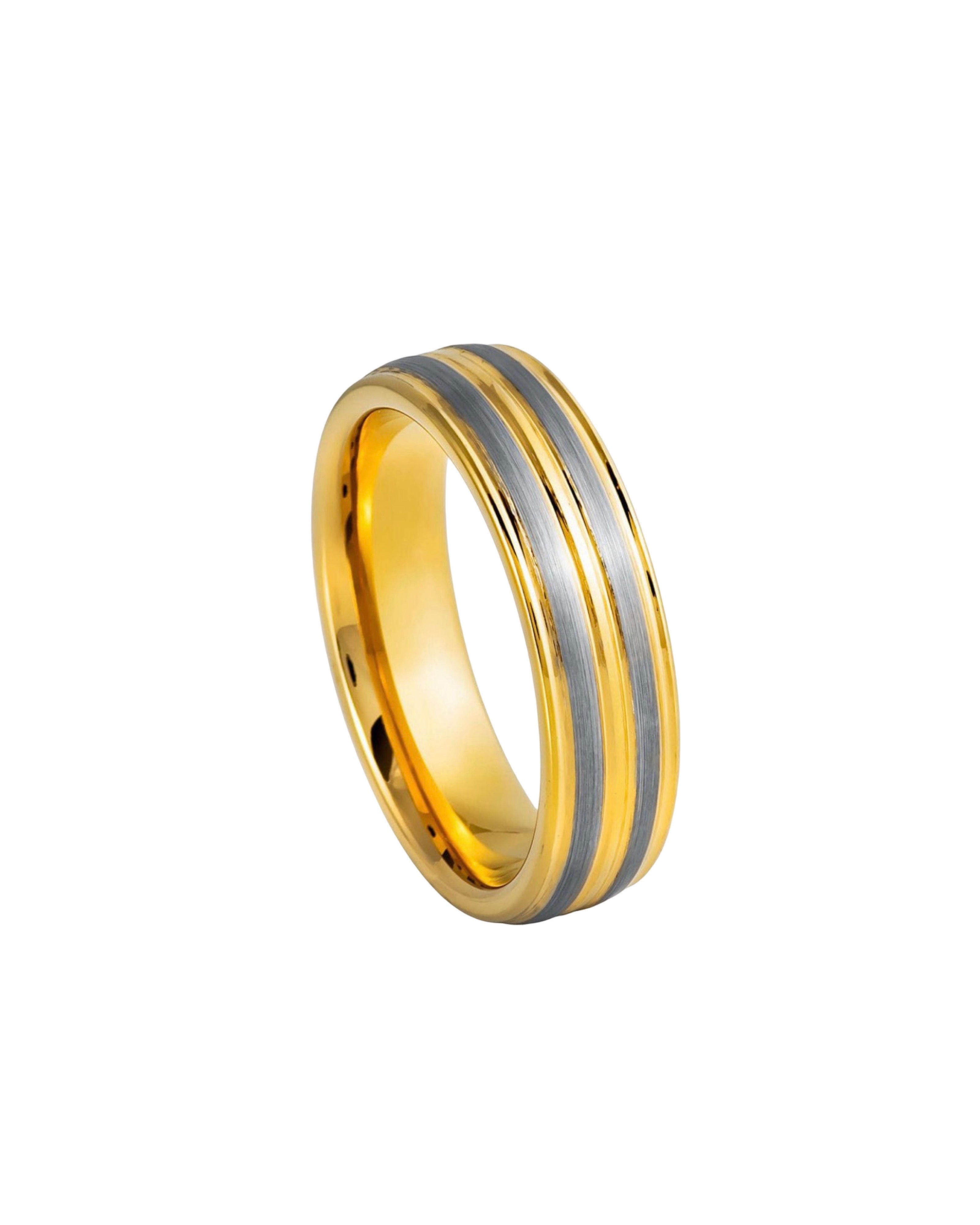 Yellow IP Plated Pinstripe & Gun Metal – 6mm